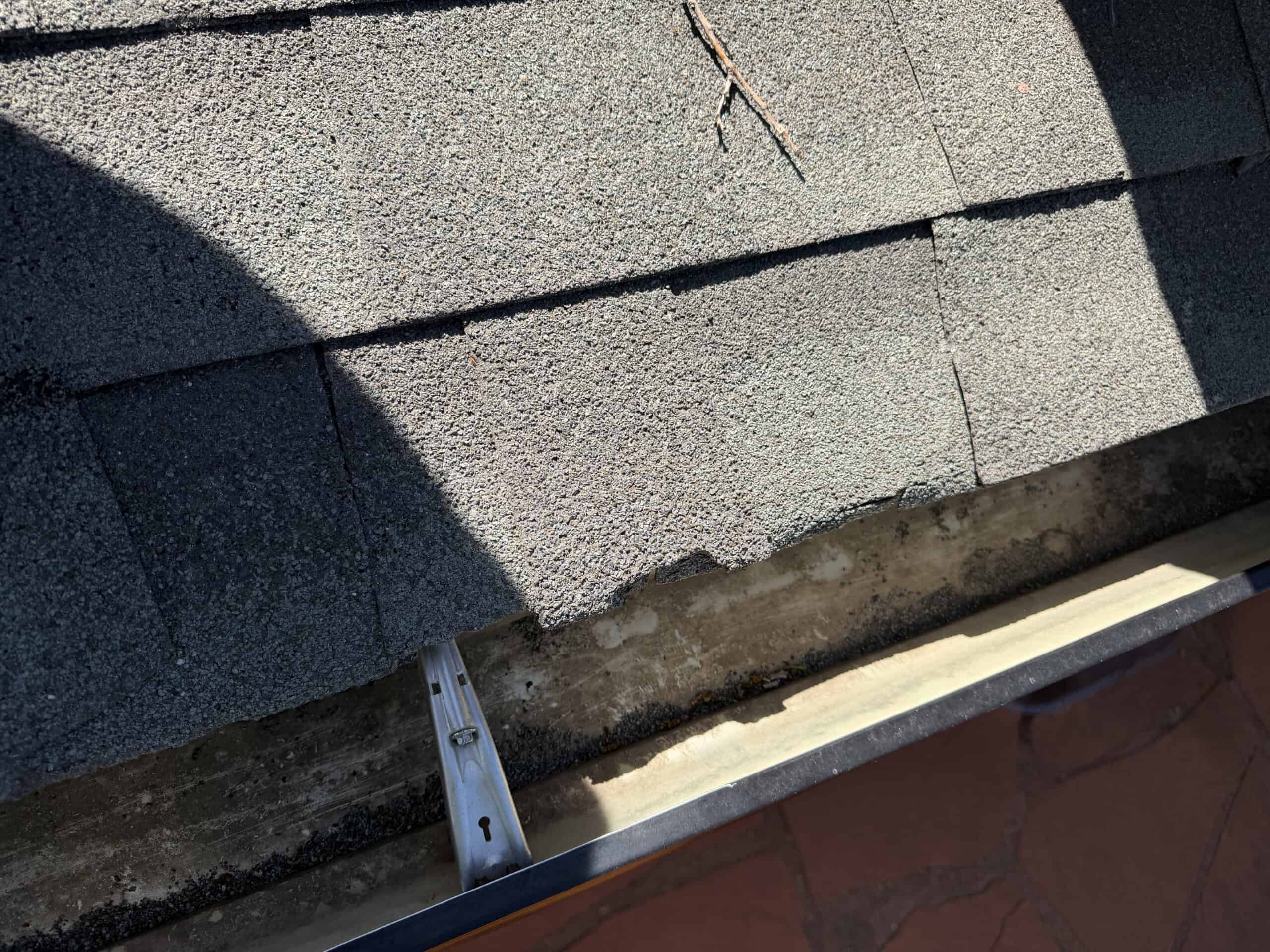 Roof edge and gutter area inspected by RTII in Colorado Springs, Colorado