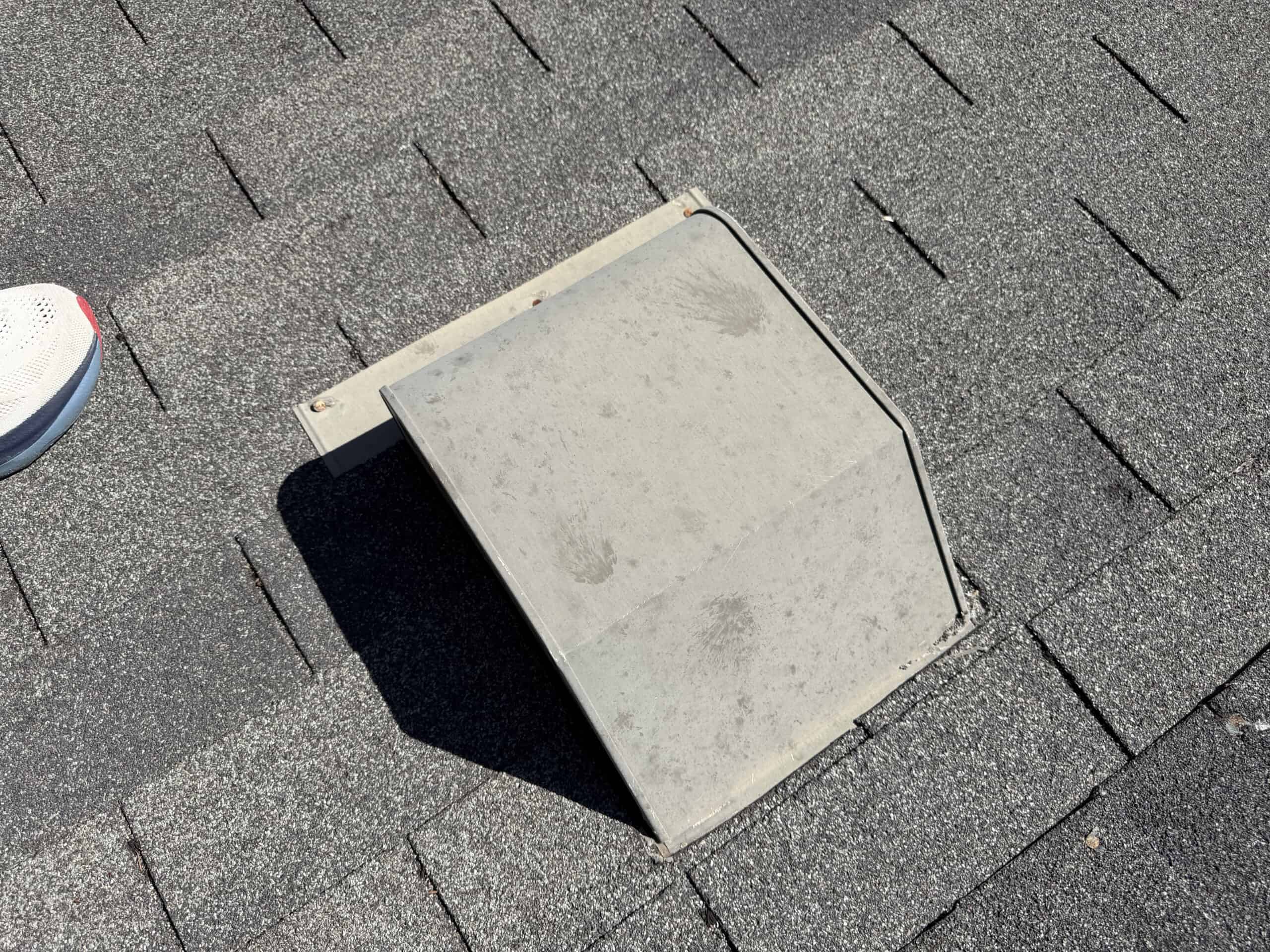 Roof vent and surrounding shingles inspected by RTII in Colorado Springs, Colorado