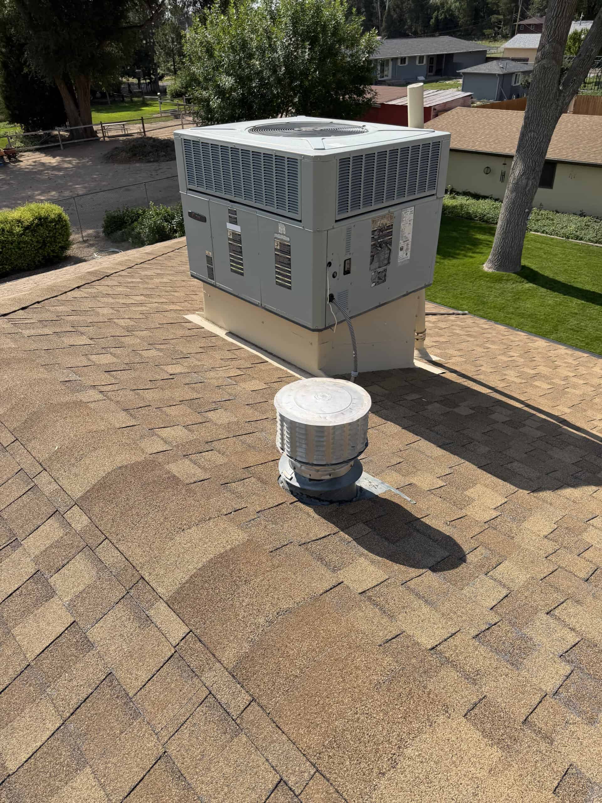 Roof penetrations and rooftop equipment inspected during an RTII roof inspection in Pueblo, Colorado
