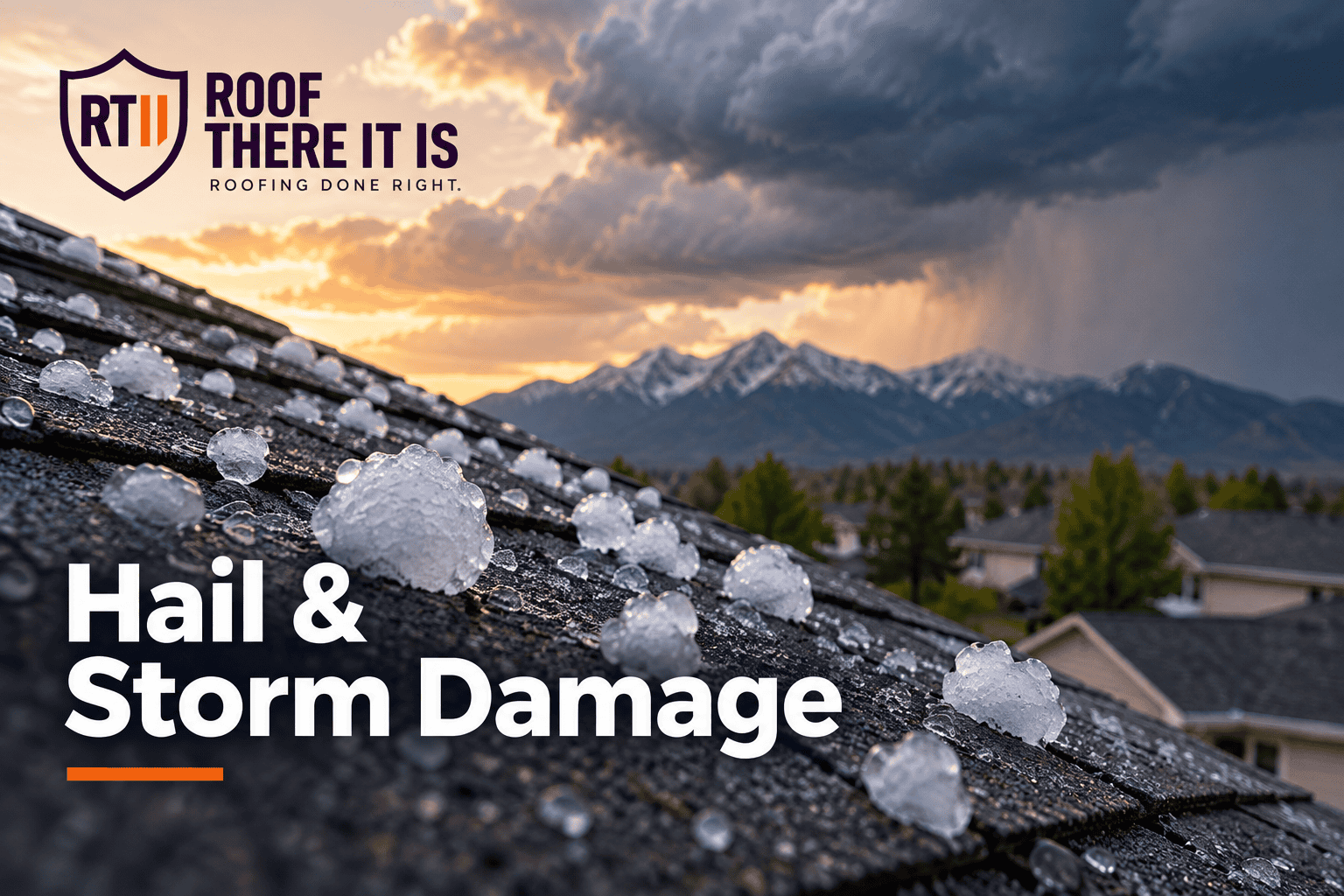 Hail and storm damage on Colorado roof shingles | Roof There It Is